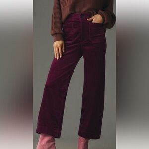 Anthropologie- Purple Corduroy Wide-Leg Pants